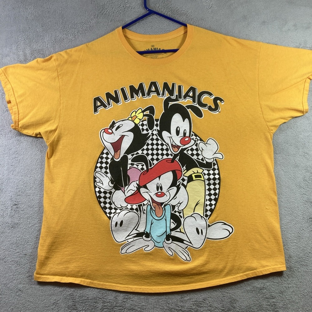 Animaniacs Shirt Adult 3XL Yellow Cartoon Casual Comfort Graphic Tee READ